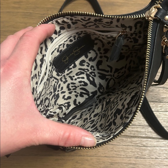 Jessica Simpson Black Crossbody Bag with Zipper Details - Picture 4 of 7